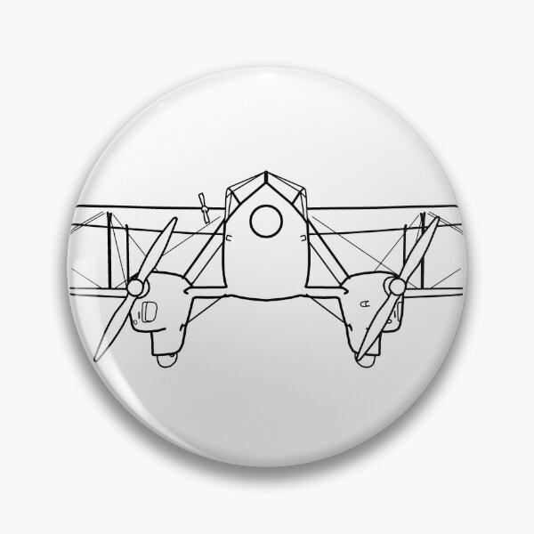 Item preview, DH Dragon Rapide 1930s classic aircraft black outline graphic  designed and sold by soitwouldseem.