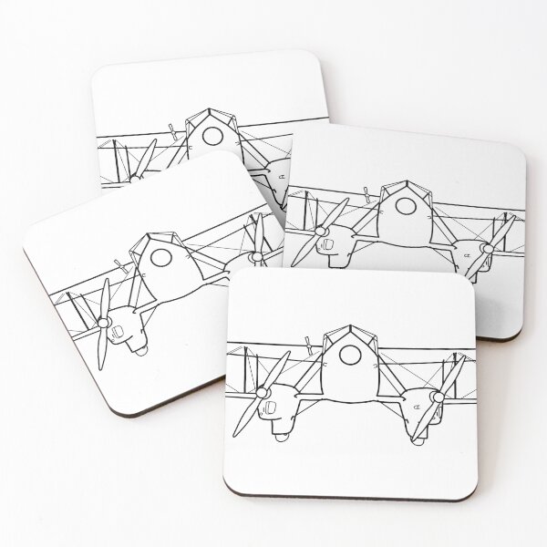Item preview, DH Dragon Rapide 1930s classic aircraft black outline graphic  designed and sold by soitwouldseem.