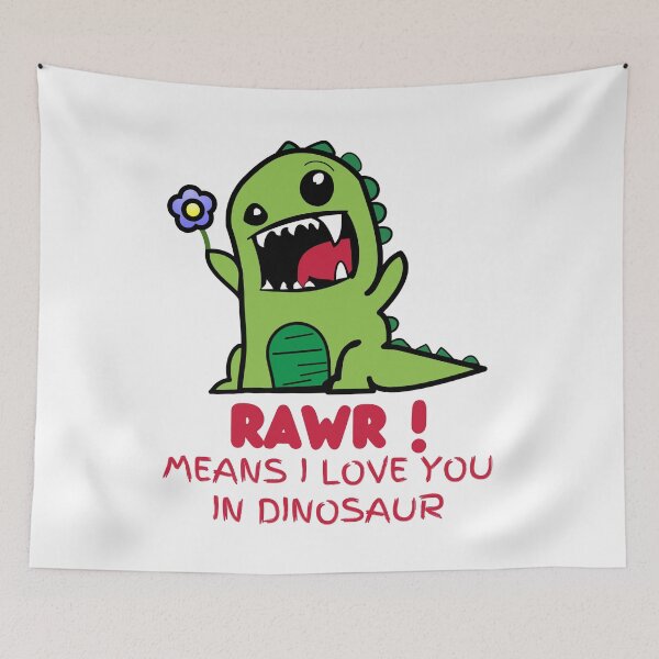 Item preview, Rawr Means I Love You In Dinosaur Cute T Rex with a Flower designed and sold by elvisg03.
