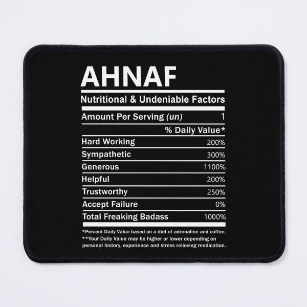 Item preview, Ahnaf Name T Shirt - Ahnaf Nutritional And Undeniable Factors Gift Item Tee designed and sold by nauglesamatha.