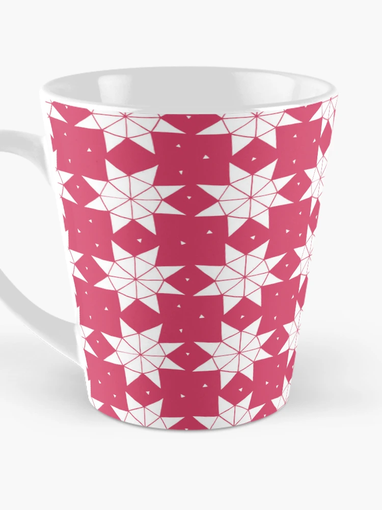 Thumbnail 3 of 4, Coffee Mug, Geodesic Stars // Raspberry designed and sold by The Wellington Boot.