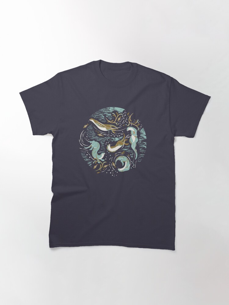 Alternate view of Playful Otters - turquoise Classic T-Shirt