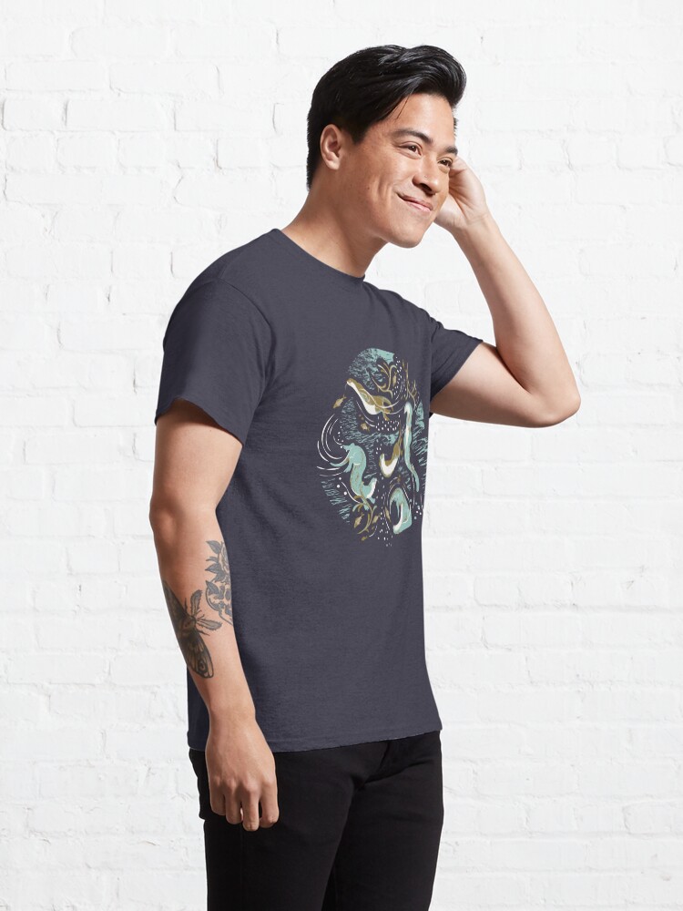 Alternate view of Playful Otters - turquoise Classic T-Shirt