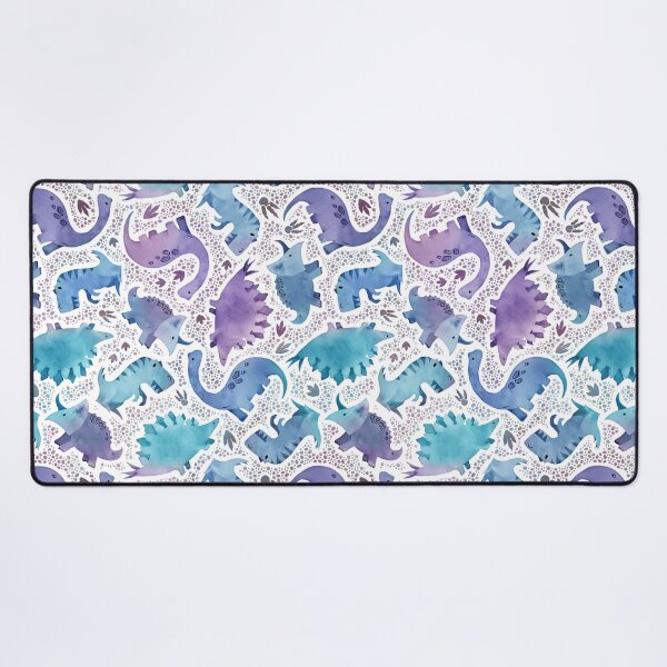 Aperçu de l'œuvre Dinosaure aquarelle violet et bleu sur marine créée et vendue par adenaJ.