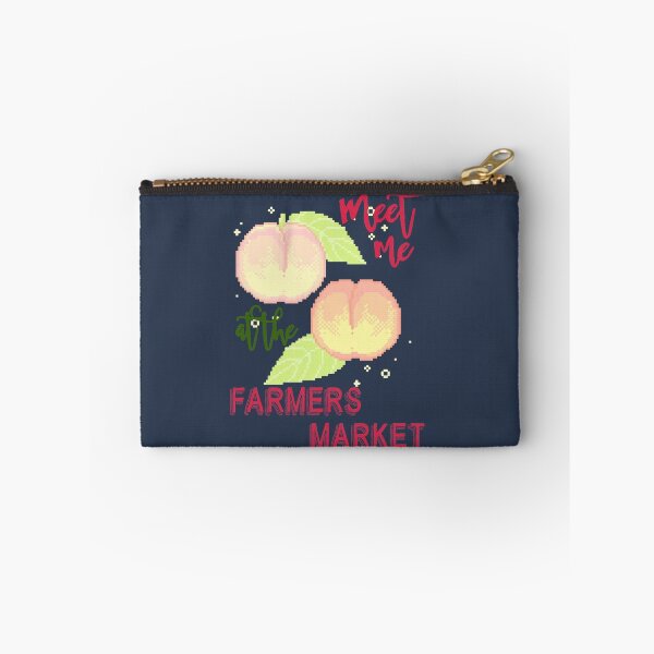Item preview, Meet me at the farmers market - peach pixel natural eat local  designed and sold by papillondesign.
