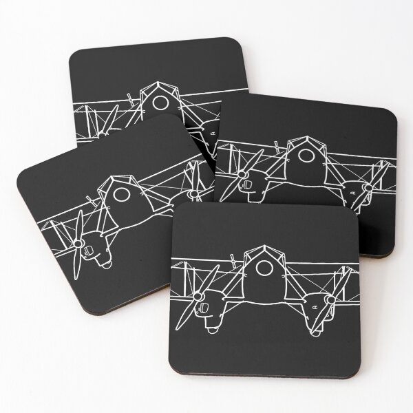 Item preview, DH Dragon Rapide 1930s classic aircraft white outline graphic  designed and sold by soitwouldseem.