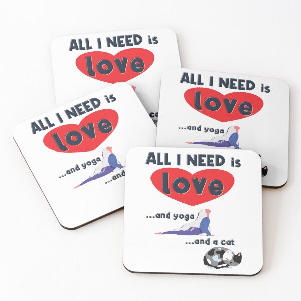 Item preview, All I Need is Love and Yoga and a Cat designed and sold by SuzyTurner.