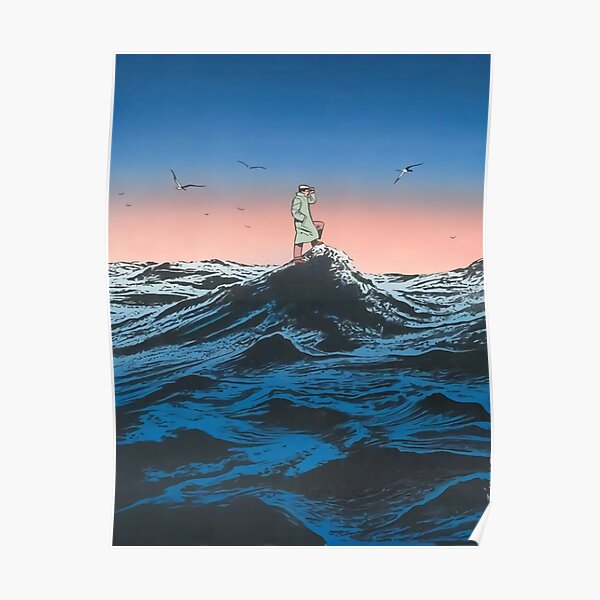 Guy Billout, Man on waves Poster