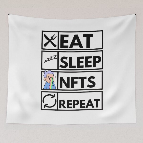 Item preview, Funny NFT Eat Sleep JPGES Repeat designed and sold by nft-millionaire.