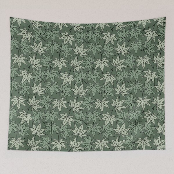 Item preview, Green maple leaves pattern designed and sold by ProfiTrollka.