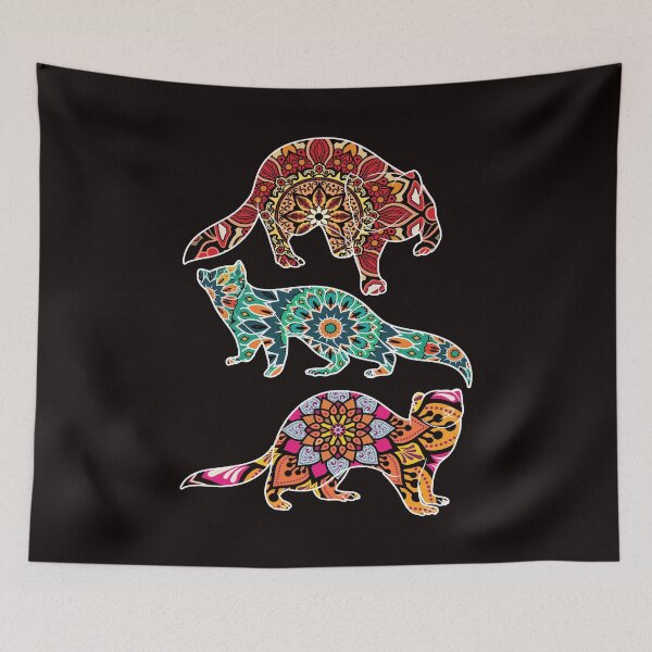 Item preview, Floral Ferret Mandala Yoga Ferrets Owner Animal Lover Zoo designed and sold by TomGiantDesigns.