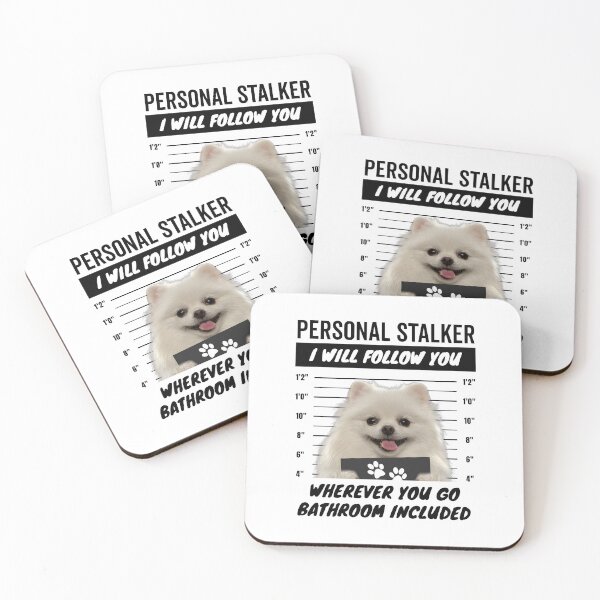 Item preview, Personal Stalker Dog – White Teacup Pomeranian designed and sold by More Cute Dogs.