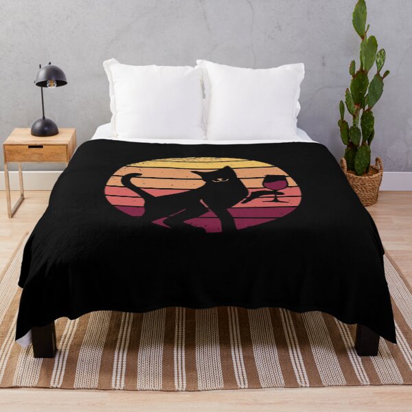 Item preview, Wine glass cat retro sunset designed and sold by Cyrenaica 1949.