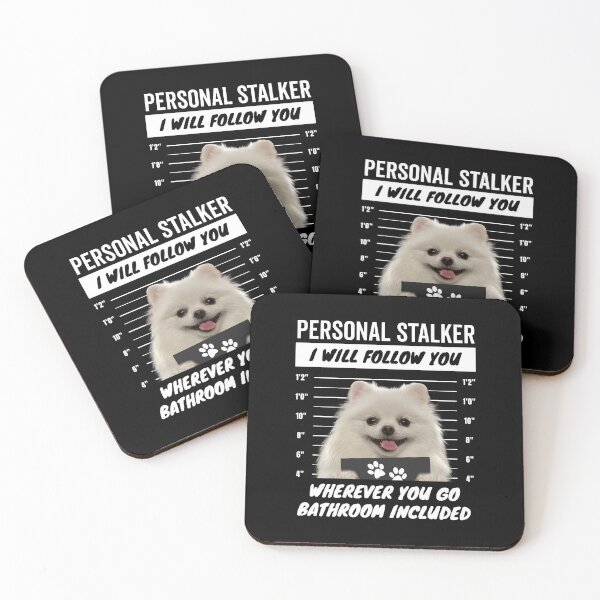 Item preview, Personal Stalker Dog – White Teacup Pomeranian designed and sold by More Cute Dogs.