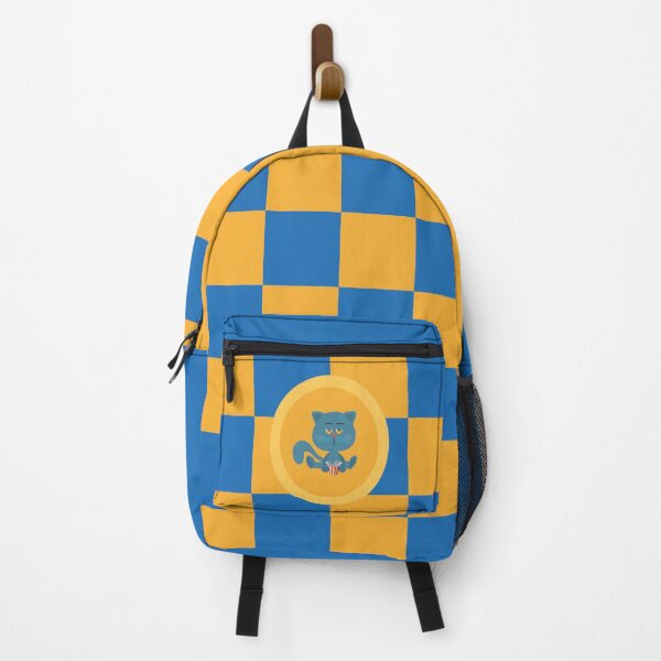 Item preview, Cat and sardine print in yellow and blue designed and sold by Martapp.