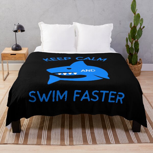 Item preview, Keep calm and swim faster funny shark quote designed and sold by GasconyPassion.