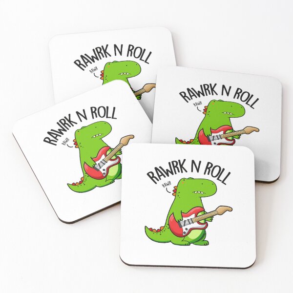 Item preview, Rawrk And Roll Rocker Funny Dinosaur Puns  designed and sold by punnybone.