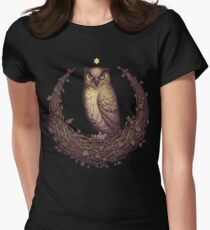 Owl Hedera Moon Women's Fitted T-Shirt