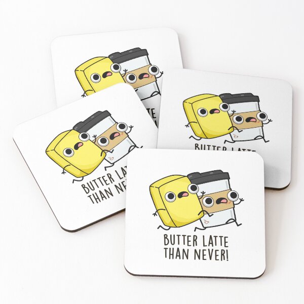 Item preview, Butter Latte Than Never Cute Food Pun  designed and sold by punnybone.