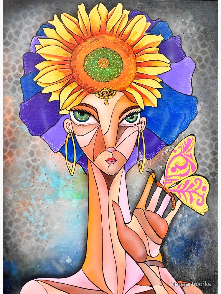 "Sunflower Girl II" Poster for Sale by Mayaartworks Redbubble