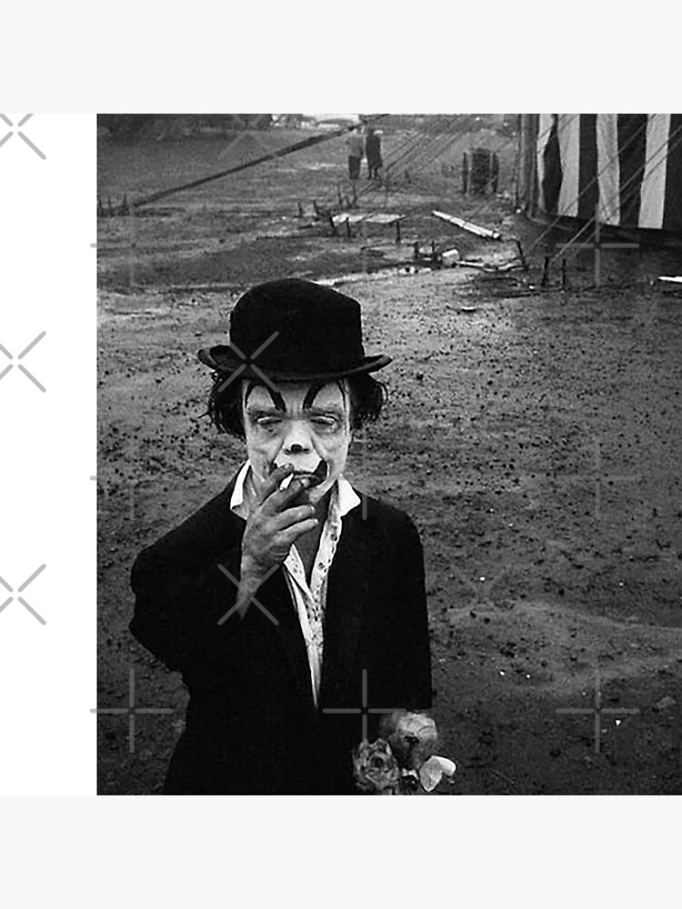 Clown, sad clown, Smoke break, smoking clown, scary clown, vintage