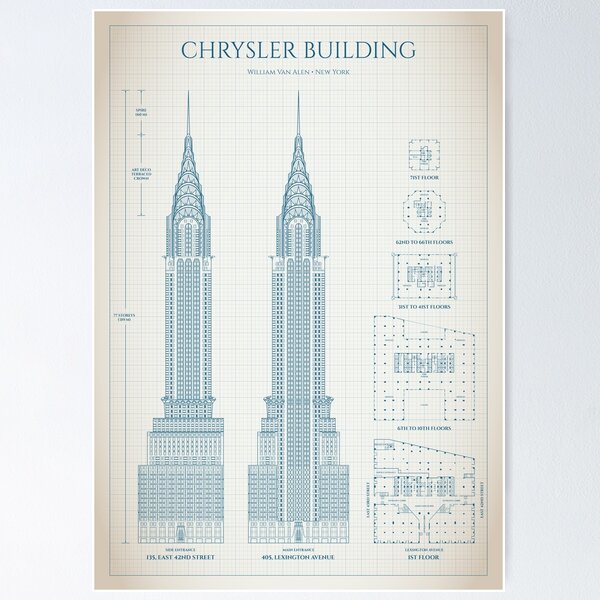 Item preview, Chrysler Building (Ivory+Blue) designed and sold by BGALAXY.