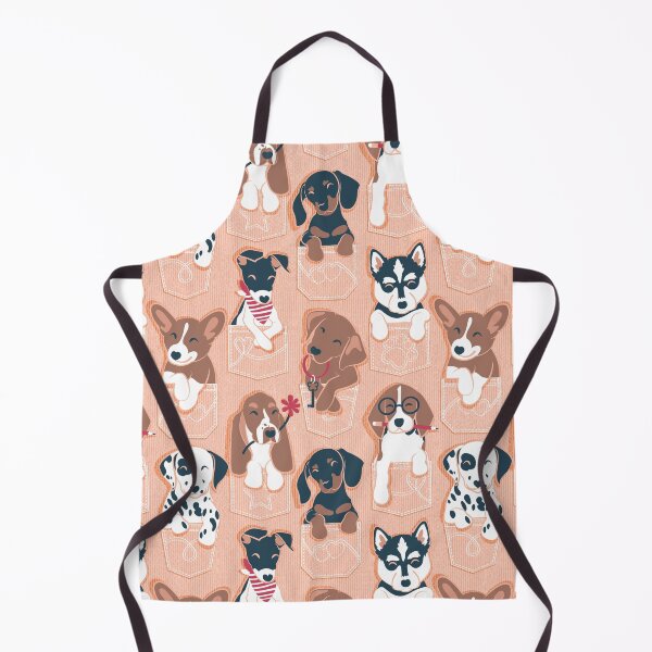 Item preview, Pure love pockets I // flesh coral background Dachshund Beagle Dalmatian Basset Hound Labrador Retriever Husky Welsh Corgi and Italian Greyhound dog puppies designed and sold by SelmaCardoso.