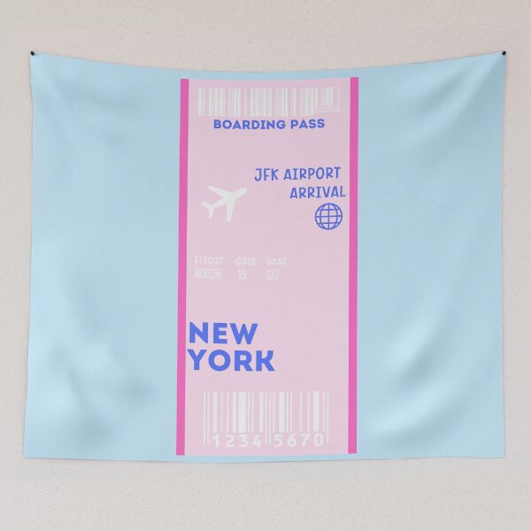 Item preview, Preppy airplane ticket New York JFk airport designed and sold by SUUSCK ★.