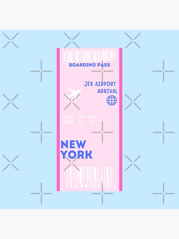 "Preppy airplane ticket New York JFk airport" Poster by Suusck Redbubble