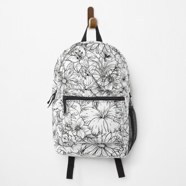 Item preview, Black flowers spring pattern designed and sold by CameleonDesign.