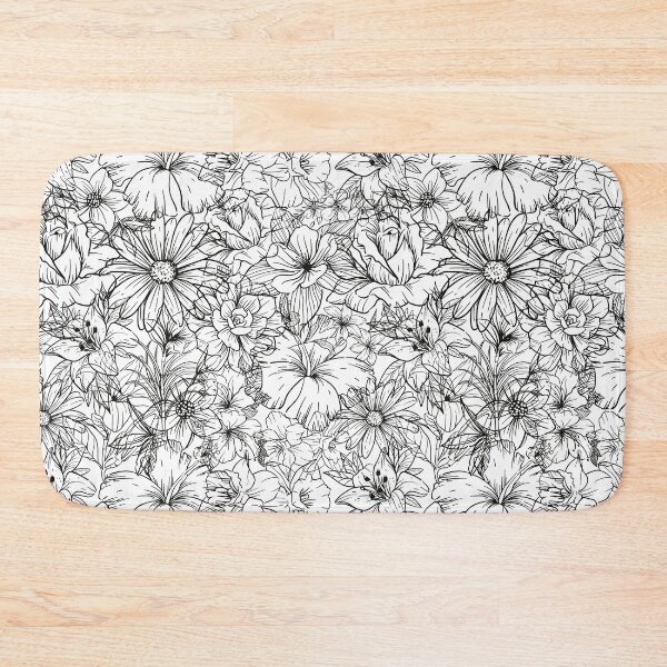Item preview, Black flowers spring pattern designed and sold by CameleonDesign.