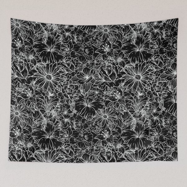 Item preview, White flowers spring pattern designed and sold by CameleonDesign.