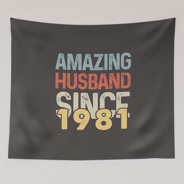 Item preview, Amazing Husband Since 1981 - Funny 1981 quote gift idea For Men and Women - funny wedding anniversary 41 years designed and sold by Mmmm3344.