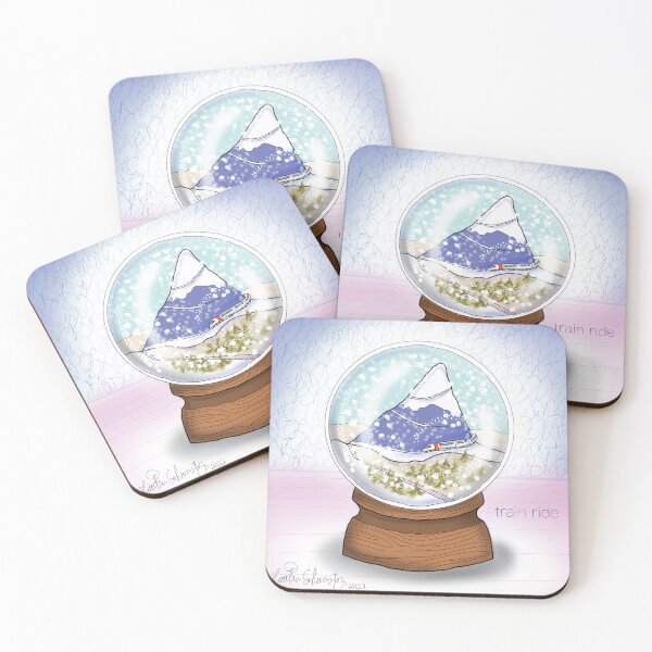 Item preview, Snowglobe Mountain Ice Train designed and sold by heathersartwork.