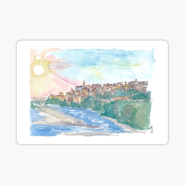 Item preview, Ventimiglia Liguria Italy Panorama with Roia River  designed and sold by artshop77.