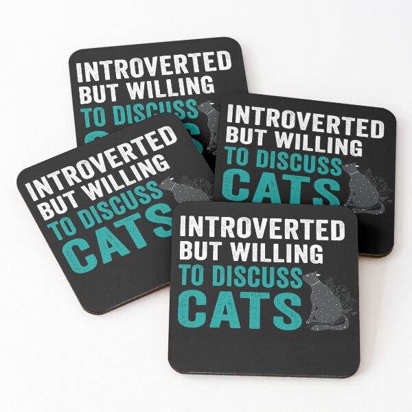 Item preview, Introverted But Willing To Discuss Cats Kitten Pet Funny Cats Sarcastic saying, Funny joke meme gift for your friend designed and sold by runouts.