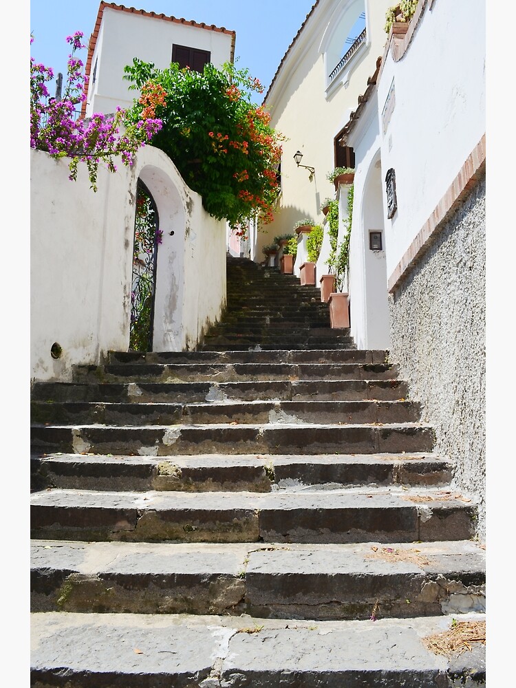 Positano Italy Travel Photograph Stairs Staircase Mountains Cliffs