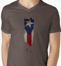 Puerto Rico Flag / Map Men's V-Neck T-Shirt