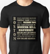 Boston Massachusettes Famous Landmarks Unisex T-Shirt
