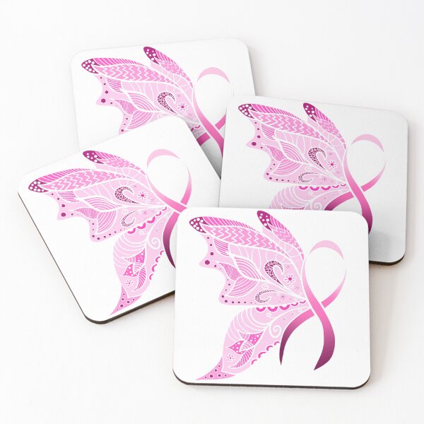 Item preview, Breast Cancer Awareness Ribbon Butterfly Drawing designed and sold by SparkyMae.