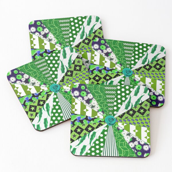 Item preview, Patchwork quilt with green finish designed and sold by TerenceLacey.