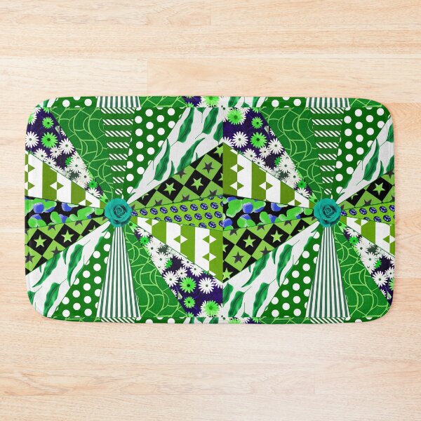 Item preview, Patchwork quilt with green finish designed and sold by TerenceLacey.