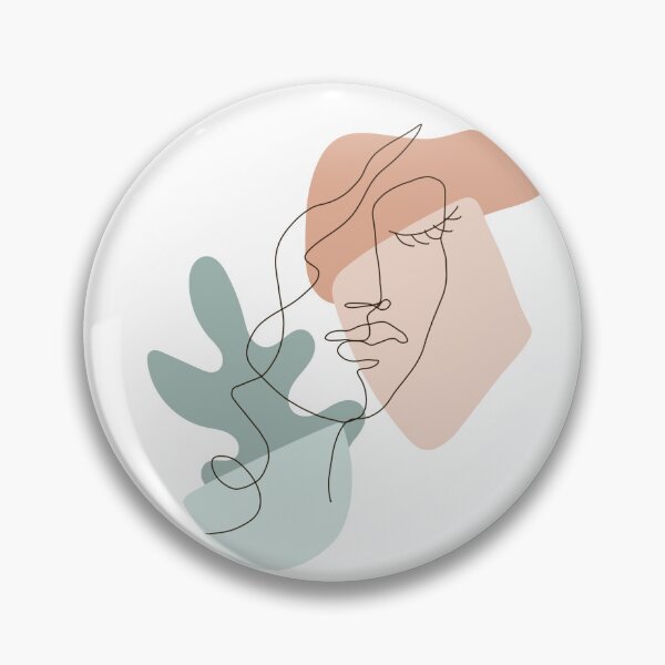 Item preview, Minimalist Line Drawing- Single Line Female Face- Boho Colors designed and sold by Brushedinbold.