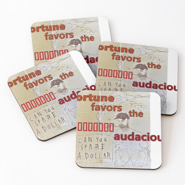 Item preview, Fortune favors the audacious, can you spare a dollar, inscriptions, letters abcdef designed and sold by NessArtByEwa.
