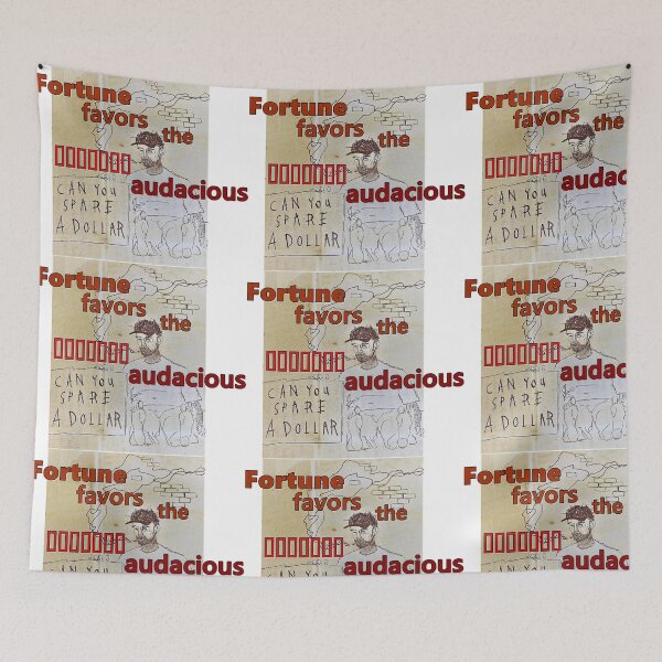 Item preview, Fortune favors the audacious, can you spare a dollar, inscriptions, letters abcdef designed and sold by NessArtByEwa.