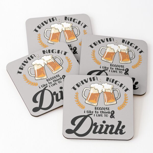 Item preview, trivia night because i like to think and i like to drink, Trivia Gift, Trivia, Game Night , Game Night Gift, Trivia Lover Gift, Trivia Lover  designed and sold by ourpretty.