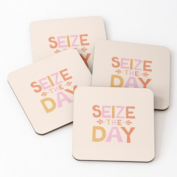 Item preview, Seize the Day - Pink Orange Motivation and Inspirational Quote designed and sold by greenoriginals.