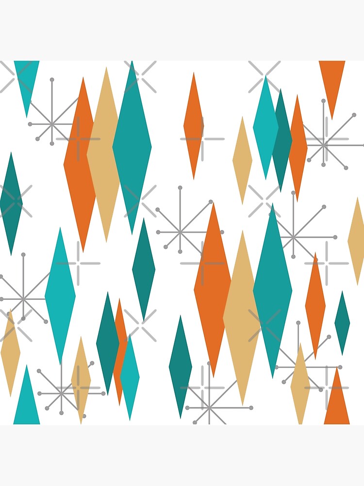 Thumbnail 4 of 4, Pillow, Vintage Shape Pattern - Retro Pattern - Mid-Century Modern designed and sold by CattlettArt.