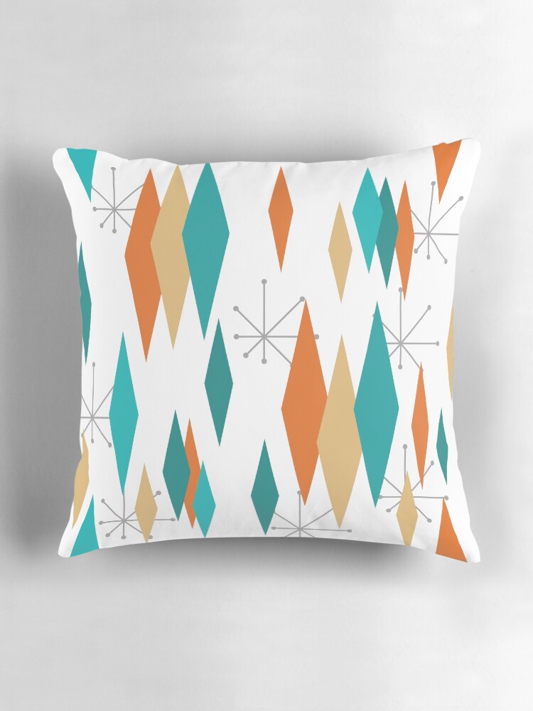 Thumbnail 3 of 4, Pillow, Vintage Shape Pattern - Retro Pattern - Mid-Century Modern designed and sold by CattlettArt.