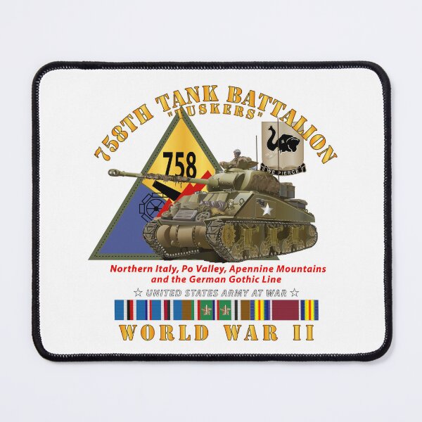 Item preview, Army - 758th Tank Battalion - Tuskers - w Tank w SSI WWII EU SVC designed and sold by Military Insignia Products.